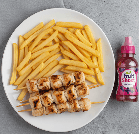 Kids 5 Chicken Shish, Fries & Drink 